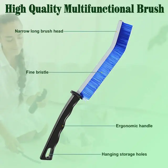 Alt view image 3 of 7 - Hard Bristle Crevice Cleaning Brush, 5 Pack Gap Brush for Kitchen Bathroom | 5 pack hard bristle crevice brushes for small gaps, ideal for kitchens, bathrooms, window tracks, tiles, and faucets