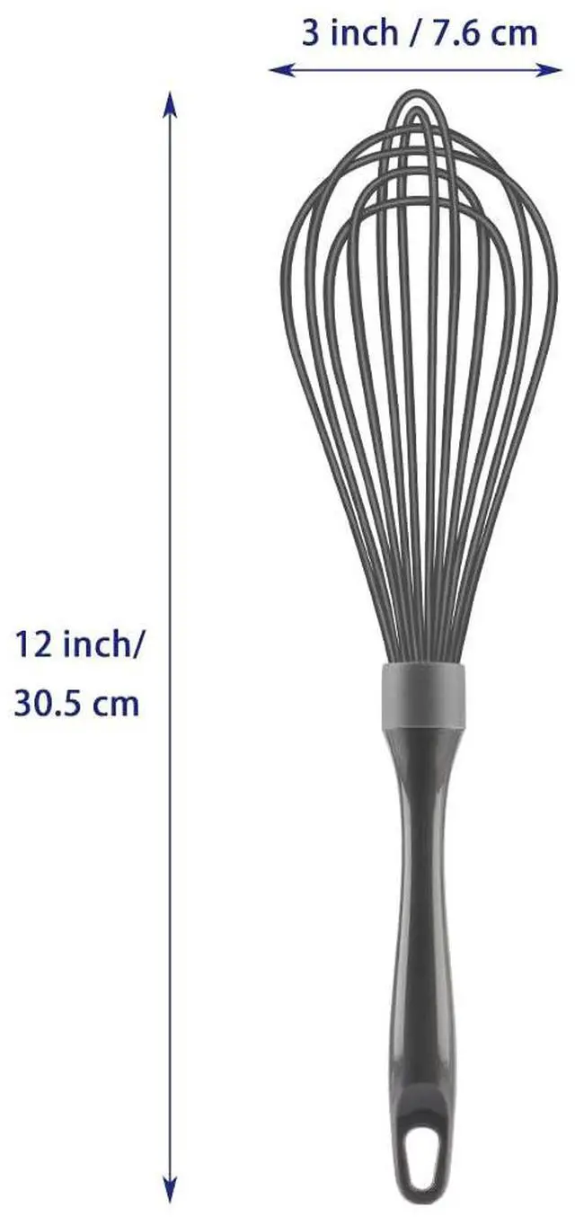 Alt view image 6 of 7 - Dishwasher Safe Silicone Whisk, 12-Inch, Grey | Non-Scratch, BPA-Free, 450°F Heat Resistance
