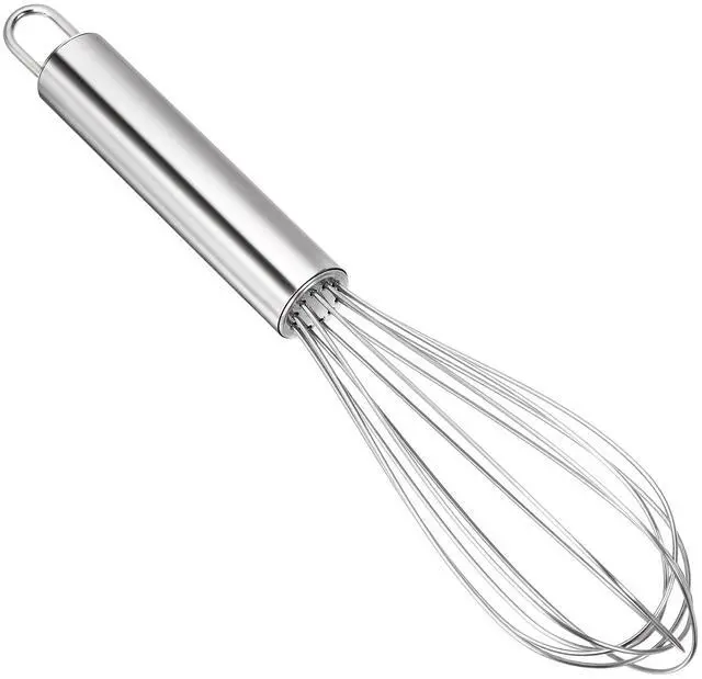 Main image of Stainless Steel Whisk Professional Whisk 8 inches Silver | for Kitchen Cooking, Ergonomic Handle, Dishwasher Safe, Perfect for Blending, Whisking, Baking, Beating