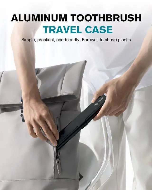 Alt view image 4 of 7 - Toothbrush Case Cover for Traveling, Aluminum Toothbrush Holder for Manual Toothbrush + Mini Toothpaste, Portable Tooth Brush Storage Box for Camping Business Trip-Black (1 Pack)