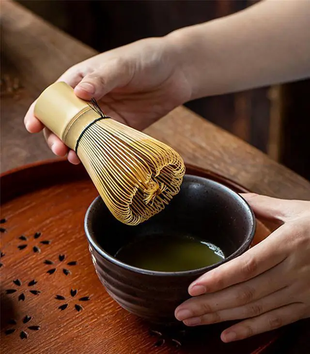 Alt view image 2 of 7 - Matcha Whisk - Bamboo Whisk for Matcha Powder, Handcrafted Organic Traditional Japanese Chasen, 100-Prong Matcha Stirrer Wisk Mixer Brush for Authentic Tea Preparation