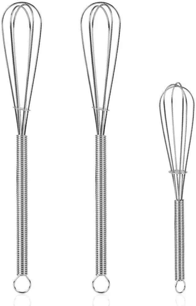 Main image of Mini Whisks Stainless Steel Whisk Set - 5" 7" 7" | Food-grade Stainless Steel,Dishwasher Safe,Multiple Sizes,Perfect for Cooking,Whisking and Blending