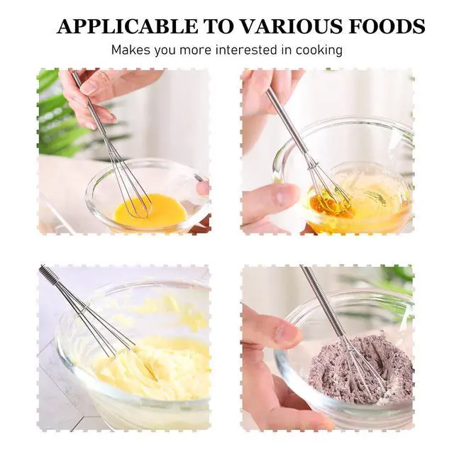 Alt view image 3 of 7 - Mini Whisks Stainless Steel Whisk Set - 5" 7" 7" | Food-grade Stainless Steel,Dishwasher Safe,Multiple Sizes,Perfect for Cooking,Whisking and Blending