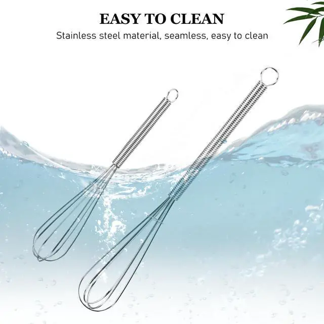 Alt view image 7 of 7 - Mini Whisks Stainless Steel Whisk Set - 5" 7" 7" | Food-grade Stainless Steel,Dishwasher Safe,Multiple Sizes,Perfect for Cooking,Whisking and Blending