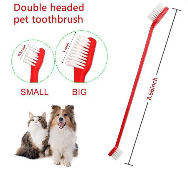 Alt view image 2 of 5 - Dog Toothbrush Set of 8 Dual Headed Dental Hygiene Brushes for Small to Large Dogs, Easy Teeth Cleaning & Dental Care,Dog Tooth Brushes for Small to Large Dogs, Cats, and Most Pets