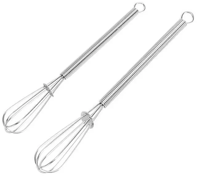 Main image of Stainless Steel Mini Whisk Set of 2, Small Wire Hand Whisks, Kitchen Cookware for Cooking, Whisking, Blending, Beating, 5/7/8/10 inch