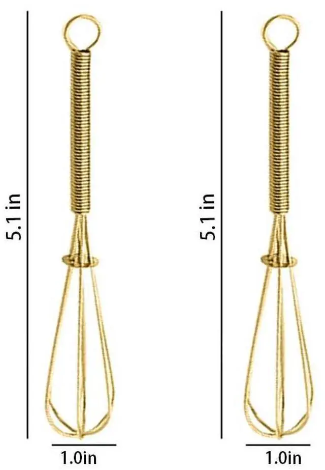 Alt view image 2 of 7 - Stainless Steel Mini Whisk Set of 2, Small Wire Hand Whisks, Kitchen Cookware for Cooking, Whisking, Blending, Beating, 5/7/8/10 inch