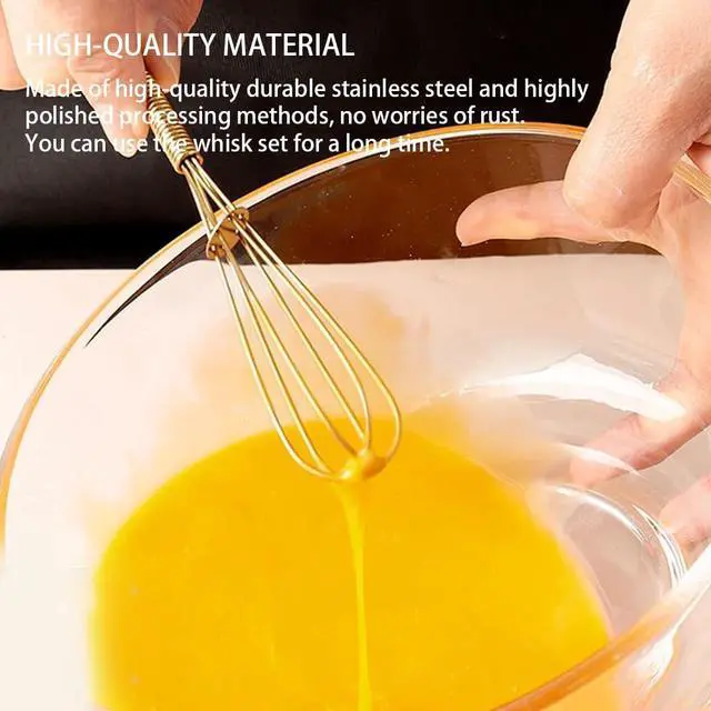 Alt view image 4 of 7 - Stainless Steel Mini Whisk Set of 2, Small Wire Hand Whisks, Kitchen Cookware for Cooking, Whisking, Blending, Beating, 5/7/8/10 inch