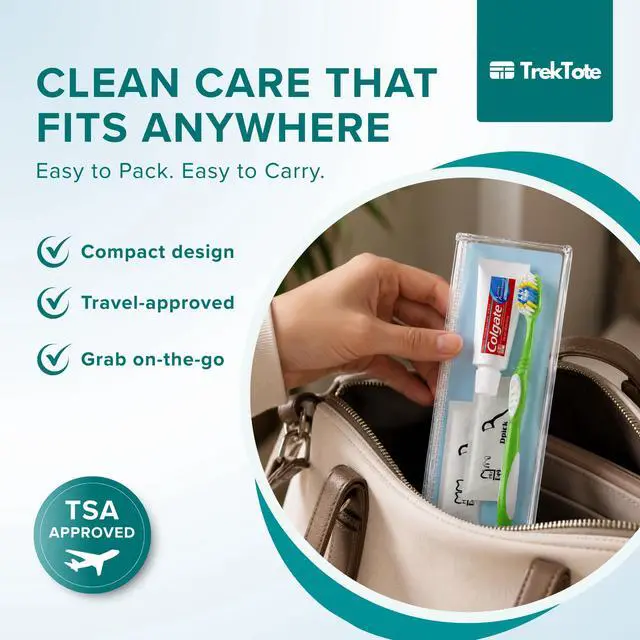 Alt view image 3 of 7 - Stuhrling Bottle TrekTote Oral Care Kit with Toothbrush Toothpaste & Floss Picks, Travel Dental Hygiene Kit, Compact Toiletry Kit for Travel, Emergency, Trips, and Overnight Use