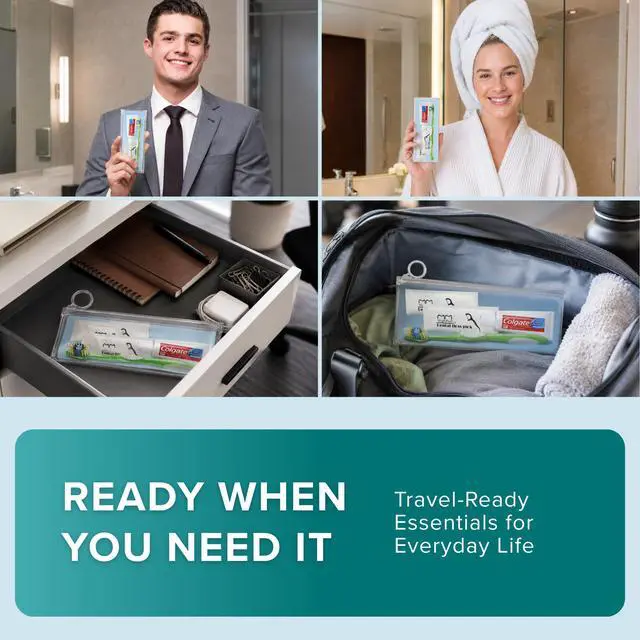 Alt view image 5 of 7 - Stuhrling Bottle TrekTote Oral Care Kit with Toothbrush Toothpaste & Floss Picks, Travel Dental Hygiene Kit, Compact Toiletry Kit for Travel, Emergency, Trips, and Overnight Use