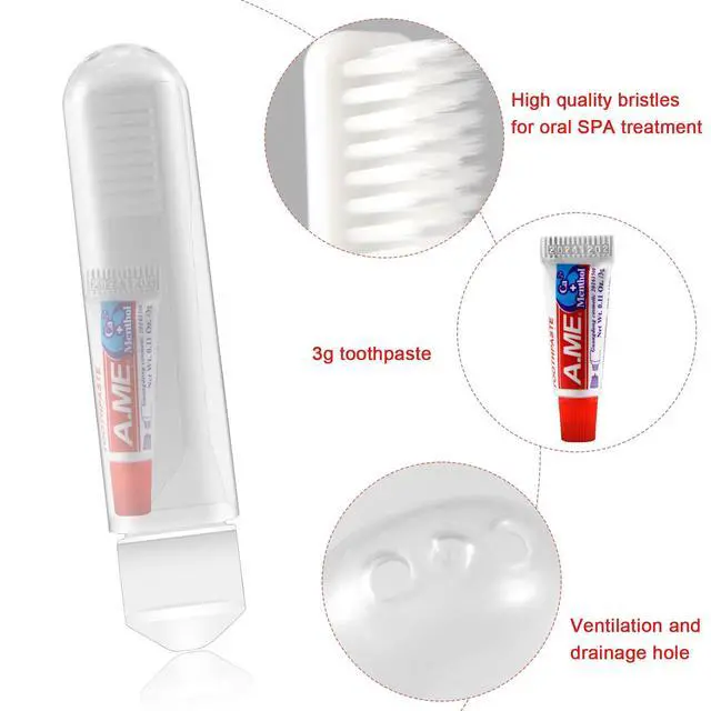 Alt view image 3 of 7 - Travel Toothbrush Set Portable Foldable Soft Toothbrushes with Mini Toothpast, White (1)