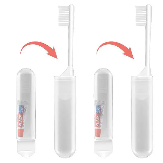 Alt view image 4 of 7 - Travel Toothbrush Set Portable Foldable Soft Toothbrushes with Mini Toothpast, White (1)