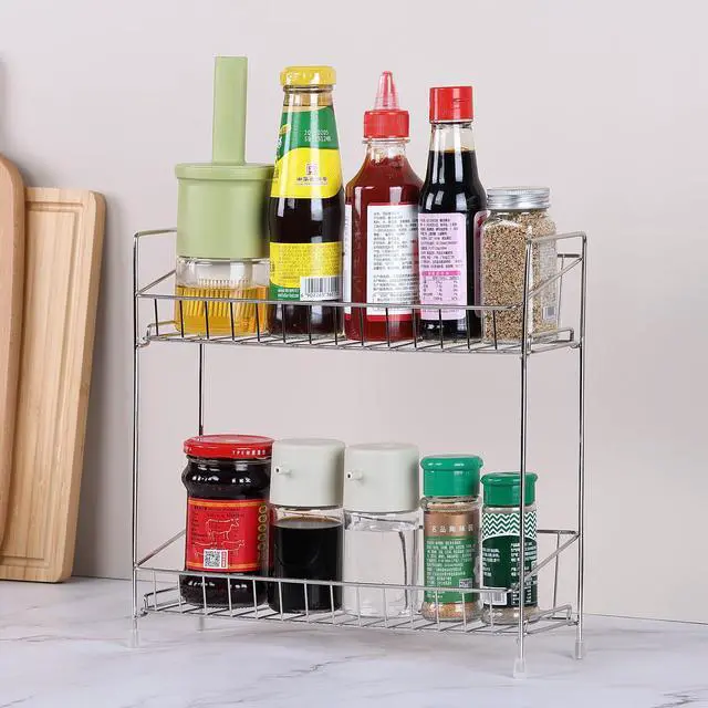 Alt view image 2 of 2 - 2-Tier Spice Rack Organizer, 304 Stainless Steel Kitchen Counter Shelf
