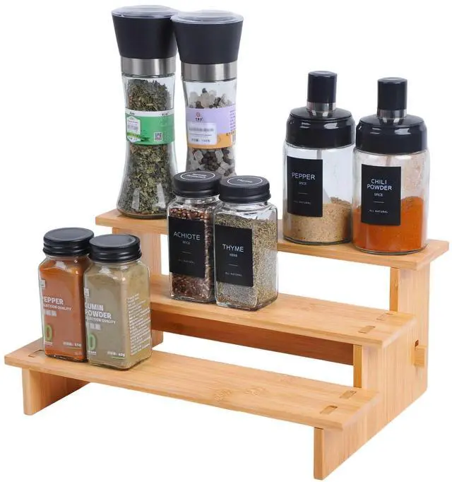Main image of 3 Tiered Spice Rack Organizer for Cabinet,Spice Organization for Cabinet, Seasoning Organizer,Spice Shelf and Spice Organizer for Cabinet,Pantry Organizers and Storage (1 Pack, Small)