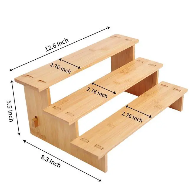 Alt view image 6 of 7 - 3 Tiered Spice Rack Organizer for Cabinet,Spice Organization for Cabinet, Seasoning Organizer,Spice Shelf and Spice Organizer for Cabinet,Pantry Organizers and Storage (1 Pack, Small)