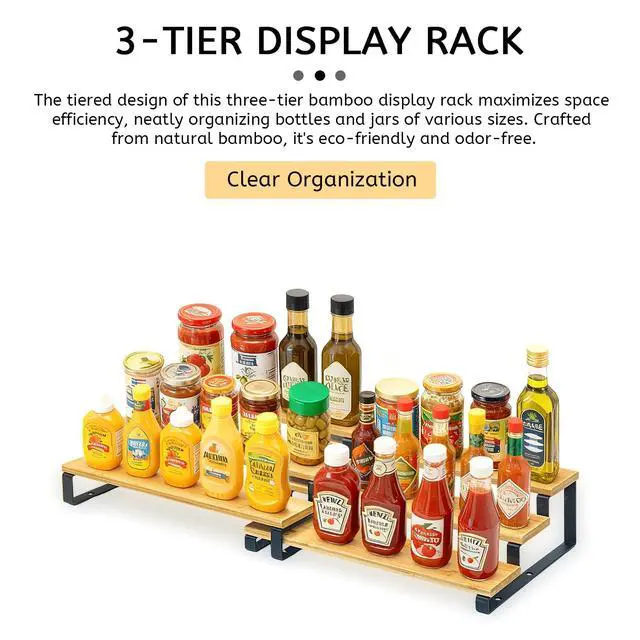 Alt view image 2 of 7 - Display Risers, Set of 2 Perfume Organizer Stand, 3-Tier Cupcake Stand Holder, Spice Rack, Shelf Risers for Figures, Dessert Shelves-Black Legs