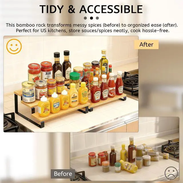 Alt view image 4 of 7 - Display Risers, Set of 2 Perfume Organizer Stand, 3-Tier Cupcake Stand Holder, Spice Rack, Shelf Risers for Figures, Dessert Shelves-Black Legs