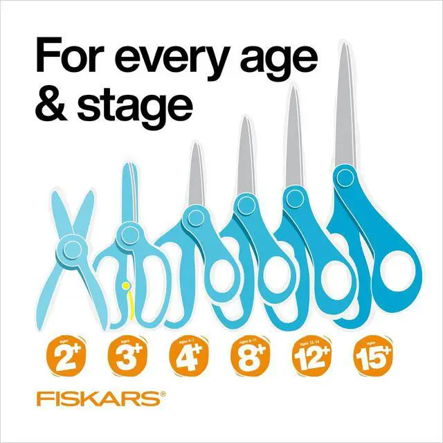 Alt view image 7 of 7 - 5" SoftGrip Kids Blunt-Tip Safety Scissors, Ages 4-7, Blue, 3-Pack | Scissors with Safety Edge Blades for School or Crafting, Ergonomic Handles Designed for Kids Hands, Back to School Supplies