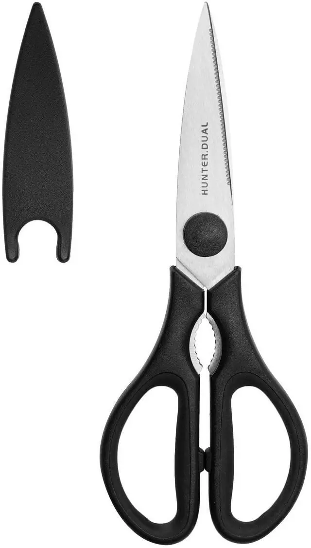 Main image of Kitchen Scissors for Food, HUNTER.DUAL Heavy Duty Come Apart Poultry Shears for Cooking, All Purpose for Cutting Chicken, Meat, Fish & Vegetables (Black, 8.35 Inch)