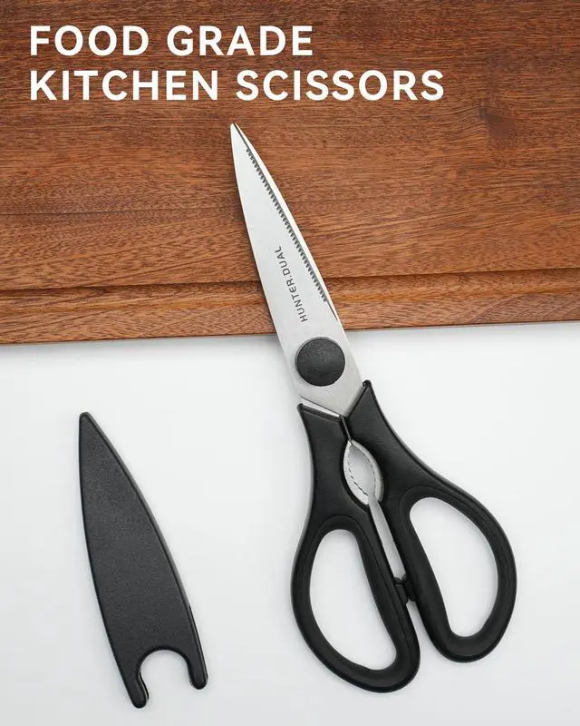 Alt view image 2 of 7 - Kitchen Scissors for Food, HUNTER.DUAL Heavy Duty Come Apart Poultry Shears for Cooking, All Purpose for Cutting Chicken, Meat, Fish & Vegetables (Black, 8.35 Inch)