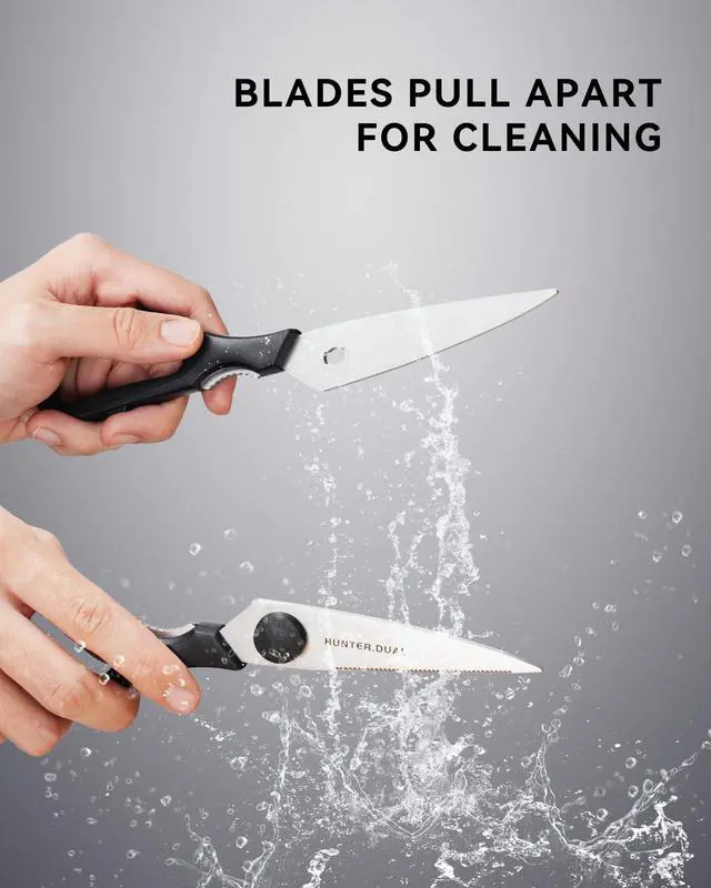 Alt view image 3 of 7 - Kitchen Scissors for Food, HUNTER.DUAL Heavy Duty Come Apart Poultry Shears for Cooking, All Purpose for Cutting Chicken, Meat, Fish & Vegetables (Black, 8.35 Inch)