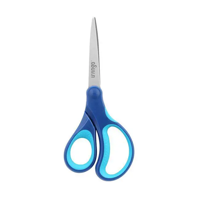 Alt view image 3 of 6 - Kids Scissors for School 7" Pointed Tip 3 Pack | Sharp Stainless Steel Blade, Left Right Handed Design, Comfort Grip, Middle School Classroom Projects, Assorted Color