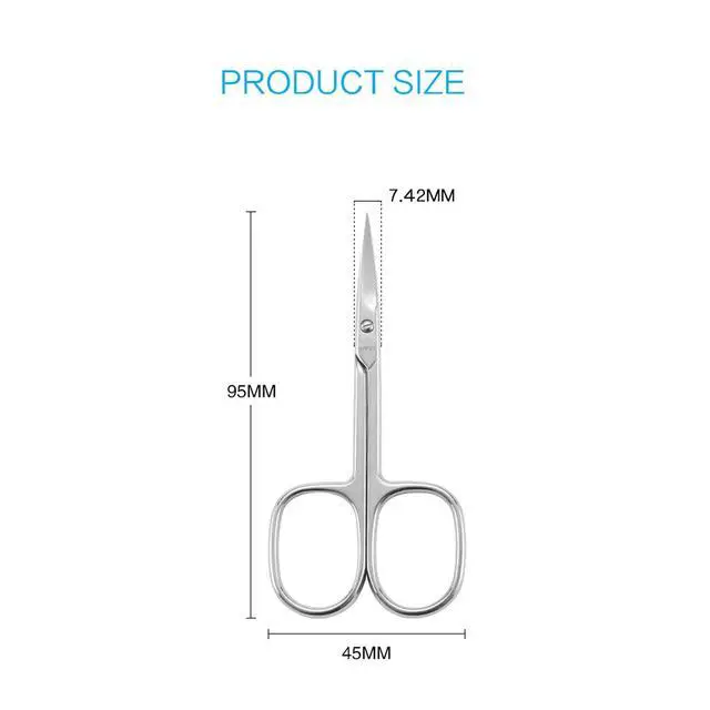 Alt view image 2 of 7 - Premium Nail Scissors Stainless Steel Curved Manicure Cuticle Tool | Sharp Pointed Tip, Multi-purpose Beauty Grooming, Pedicure, Toenail, Eyebrow Eyelash Dry Skin Trimming