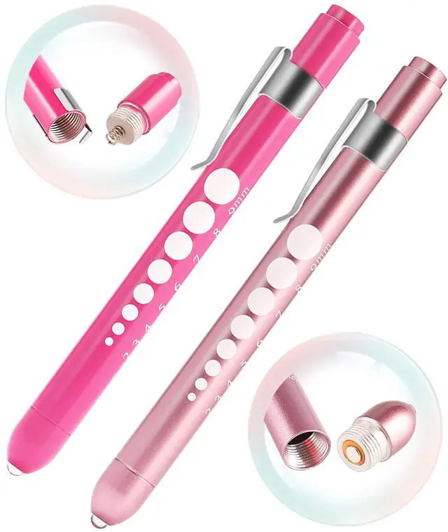 Alt view image 4 of 6 - 3 Pack Medical Scissors and PenLights with 4 AAA Batteries for Nurses | Medical Penlights, Pupil Gauge, 5cm Ruler, Pocket Clip, Patented Trauma Shears, Ergonomic Soft Grip, 7.8 " Bandage Scissors