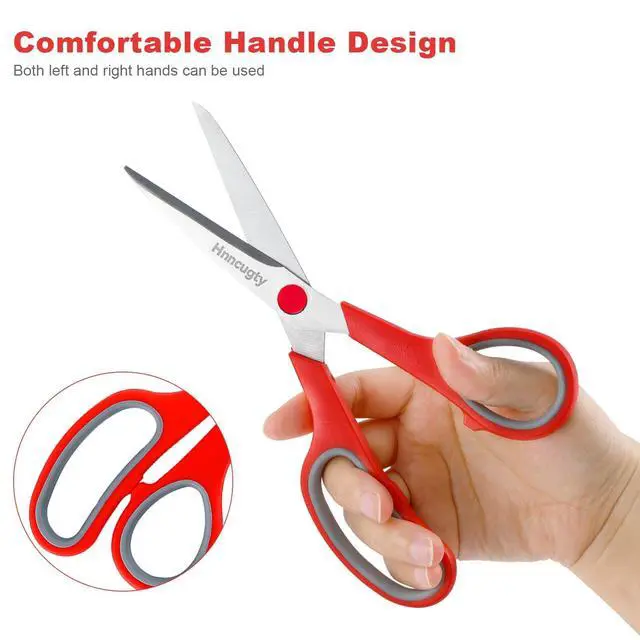 Alt view image 3 of 7 - 8" Scissors All Purpose Heavy Duty Bulk Set of 6-Pack | Sharp Shears for Office Home Craft Sewing Fabric, Middle School Supplies Student Teacher Supplies Comfort Right/Left Handed