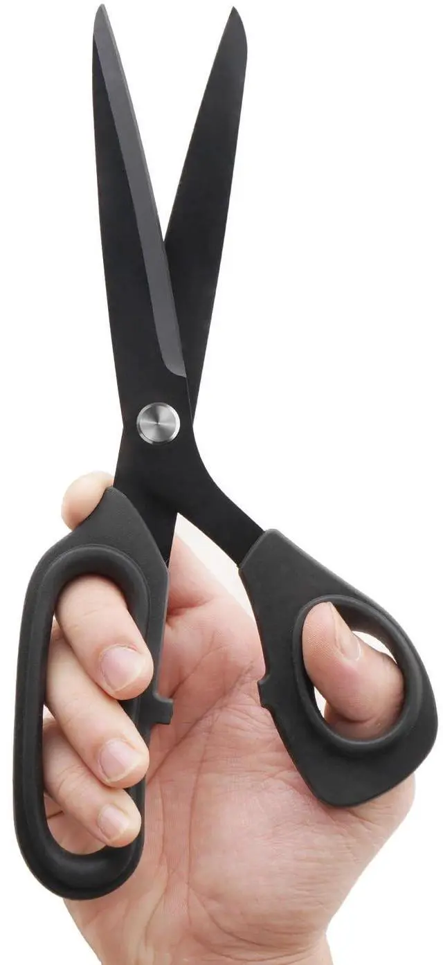 Main image of 10 inch Black Office Scissors All Purpose, Sewing Scissors for Fabric Cutting, Sharp Titanium Coated Blade, Comfort Grip Soft Handles for Diy Craft, Paper, Art, School, Home