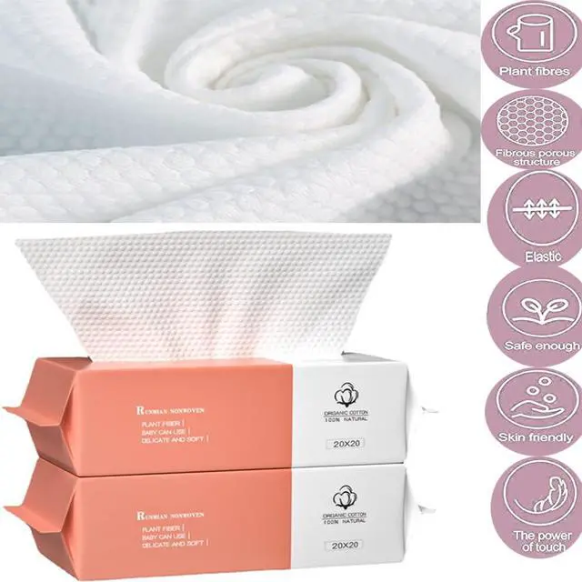 Alt view image 7 of 7 - Cotton Facial Dry Wipes 100 Count, Deeply Cleansing Disposable Face Towel Cotton Tissue, Multi-Purpose for Skin Care, Facial Tissue for Cleansing, Skincare and Makeup Remover,Make-up Wipes