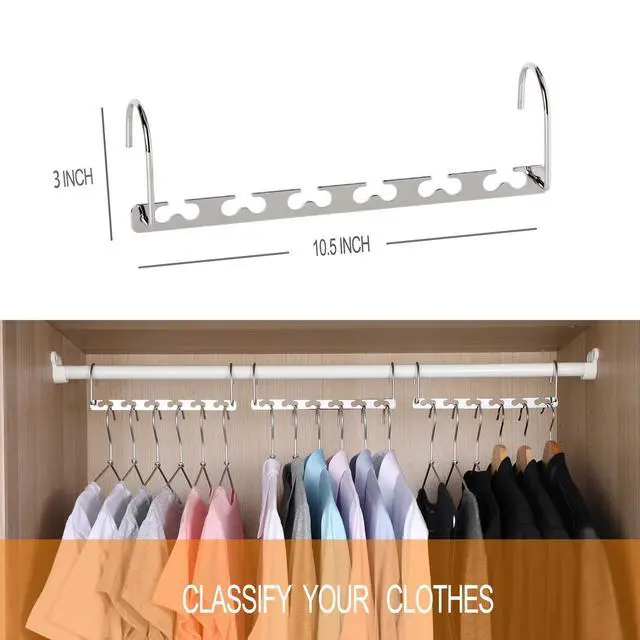 Alt view image 3 of 7 - Space Saving Hangers Metal Hanger Magic Cascading Hanger Closet Clothes Organizer(4 Pack)