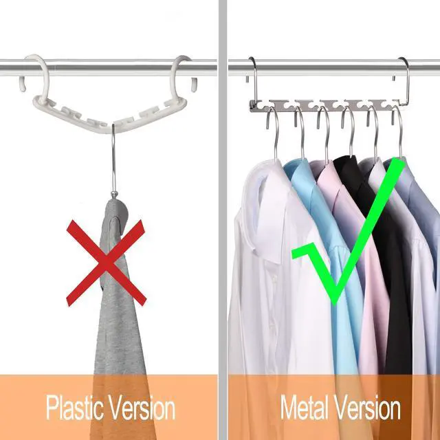 Alt view image 4 of 7 - Space Saving Hangers Metal Hanger Magic Cascading Hanger Closet Clothes Organizer(4 Pack)