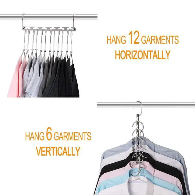 Alt view image 5 of 7 - Space Saving Hangers Metal Hanger Magic Cascading Hanger Closet Clothes Organizer(4 Pack)