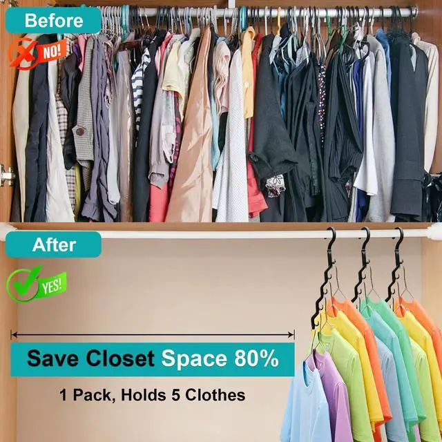 Alt view image 3 of 7 - Closet Organizers and Storage,Upgraded Organization and Storage Clothes Hanger,8 Pack College Dorm Room Essentials,Sturdy Closet Organizer Home Essentials Space Saving Hangers for Thick Clothe