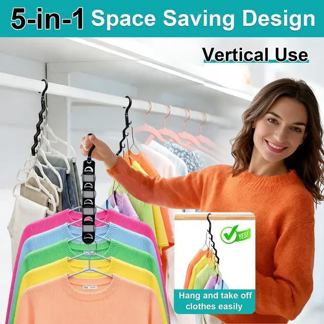 Alt view image 4 of 7 - Closet Organizers and Storage,Upgraded Organization and Storage Clothes Hanger,8 Pack College Dorm Room Essentials,Sturdy Closet Organizer Home Essentials Space Saving Hangers for Thick Clothe