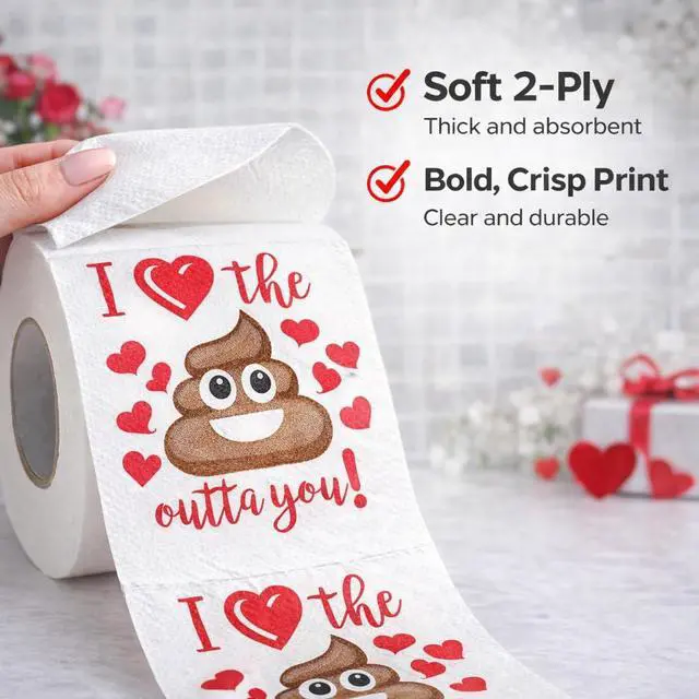 Alt view image 3 of 4 - Funny Valentines Day Gag Gift Toilet Paper Roll, Valentine Joke Gift for Boyfriend, Girlfriend, Husband or Wife
