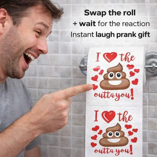 Alt view image 4 of 4 - Funny Valentines Day Gag Gift Toilet Paper Roll, Valentine Joke Gift for Boyfriend, Girlfriend, Husband or Wife