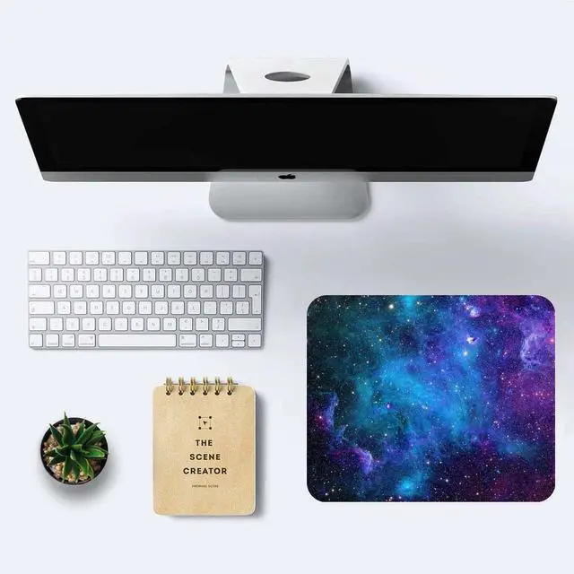 Alt view image 6 of 6 - Galaxy Stars Mouse Mat, Square Waterproof Non-Slip Rubber Base Mousepad for Office Laptop, 9.5"x7.9"x0.12" Inch