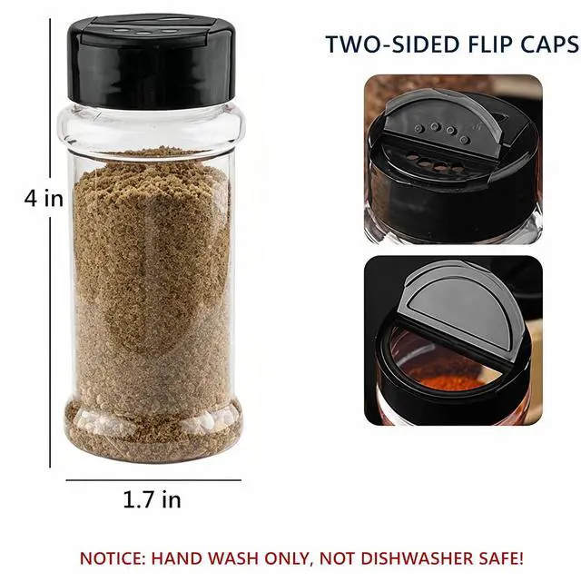 Alt view image 2 of 7 - 3 Oz Small Spice Jars Plastic Seasoning Containers, 6 Pcs | Small Travel Spice Bottles with Shaker Lids, Refillable Empty Spice Containers for Camping, Herbs, Powders, Glitters