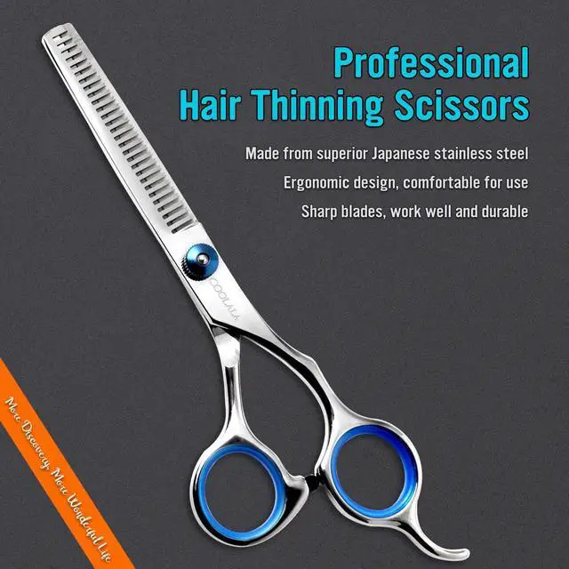 Alt view image 2 of 7 - Stainless Steel Hair Cutting Scissors Thinning Shears 6.5 Inch Professional Salon Barber Haircut Scissors Family Use for Man Woman Adults Kids