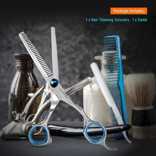 Alt view image 6 of 7 - Stainless Steel Hair Cutting Scissors Thinning Shears 6.5 Inch Professional Salon Barber Haircut Scissors Family Use for Man Woman Adults Kids