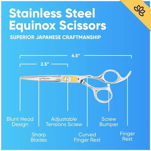 Alt view image 2 of 7 - Professional Razor Edge Series Barber Hair Cutting Scissors - Japanese Stainless Steel Salon Scissors - 6.5 Overall Length - Fine Adjustment Tension Screw - Premium Shears for Hair Cutting