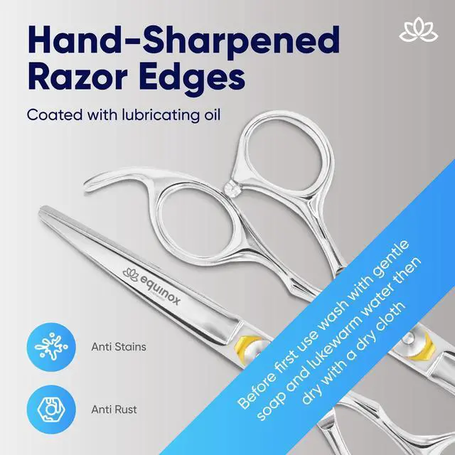 Alt view image 4 of 7 - Professional Razor Edge Series Barber Hair Cutting Scissors - Japanese Stainless Steel Salon Scissors - 6.5 Overall Length - Fine Adjustment Tension Screw - Premium Shears for Hair Cutting