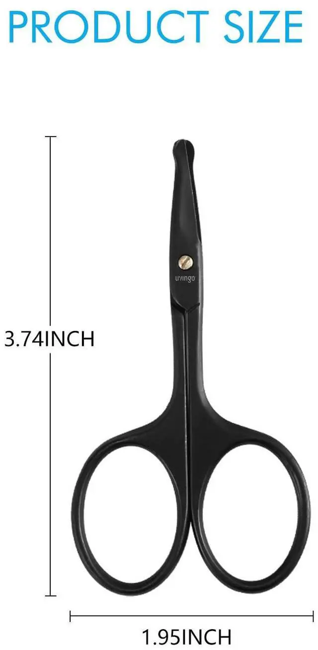 Alt view image 2 of 7 - Nose Hair Scissors 3.75" Safety Curved Rounded Tip | Stainless Steel Construction, Facial Hair Ear Hair Eyebrow Trimming, Precision Grooming Tool
