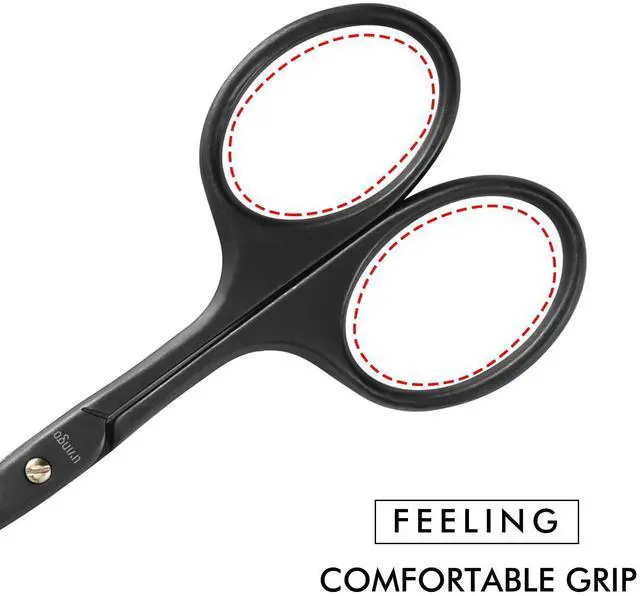 Alt view image 5 of 7 - Nose Hair Scissors 3.75" Safety Curved Rounded Tip | Stainless Steel Construction, Facial Hair Ear Hair Eyebrow Trimming, Precision Grooming Tool