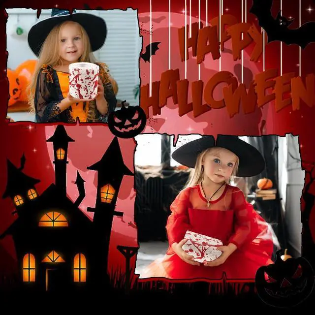 Alt view image 7 of 7 - 2 Rolls Halloween Bloodstain Toilet Paper Horror Bloodstain Pattern Toilet Paper Halloween Scary Bloody Paper for Spooky Haunted House Party Decoration (Halloween Blood, 2 Pcs)