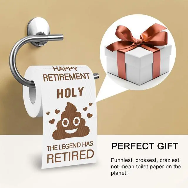 Alt view image 4 of 7 - Retirement Toilet Paper Gift for Men and Women Roll Prank Funny Retired Gifts Novelty Toilet Paper Present for Co-Worker Happy Retirement Party Decorations, The Legend Has Retired Party Supplies.