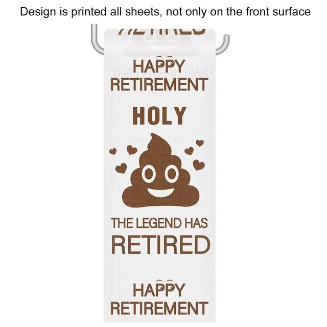 Alt view image 5 of 7 - Retirement Toilet Paper Gift for Men and Women Roll Prank Funny Retired Gifts Novelty Toilet Paper Present for Co-Worker Happy Retirement Party Decorations, The Legend Has Retired Party Supplies.