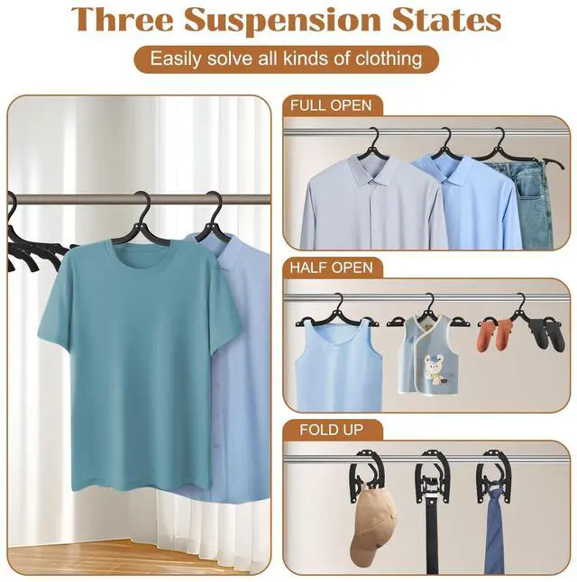 Alt view image 3 of 6 - 12 Pcs Travel Hangers Portable Foldable Hangers for Cruise Essentials 2026 | Cruise Must Have Clothes HangersTravel Cruise Ship Essentials for Suitcase Luggage Camping Road Trip Fly Vacation Organizer